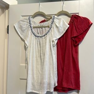 Max Studio Shirts in two colors like new wore white one once never wore orange.